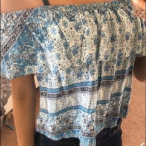 Rue 21 Blue off the shoulder top